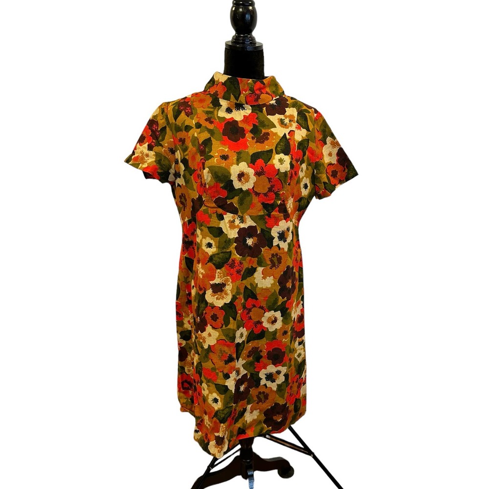 Vintage 50's Fall Floral Dress Handmade